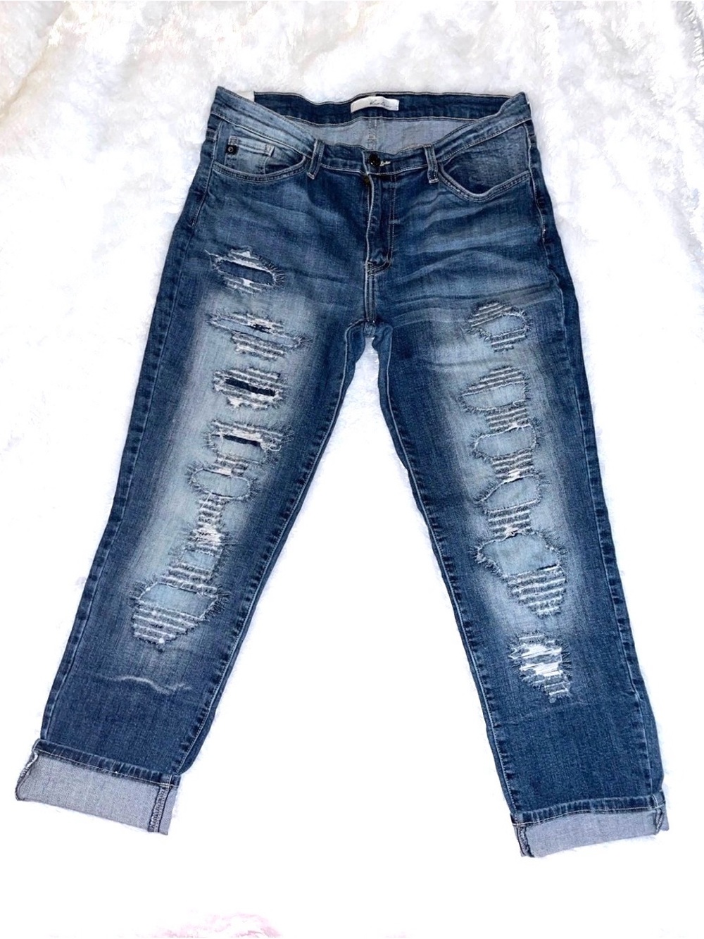 KANCAN BLUE DIXON DISTRESSED JEANS